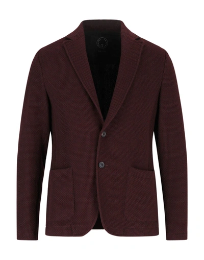 Shop T-jacket By Tonello Suit Jackets In Maroon