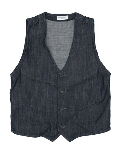 Shop Paolo Pecora Toddler Boy Tailored Vest Blue Size 6 Cotton