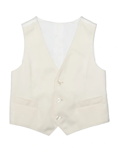 Shop Dolce & Gabbana Toddler Boy Tailored Vest Ivory Size 7 Viscose, Virgin Wool, Silk In White