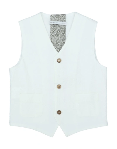 Shop Grey Daniele Alessandrini Toddler Boy Tailored Vest White Size 4 Cotton, Elastane