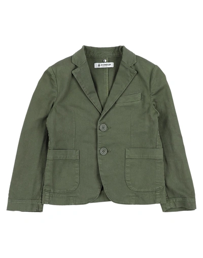 Shop Dondup Toddler Boy Blazer Military Green Size 5 Cotton, Elastane