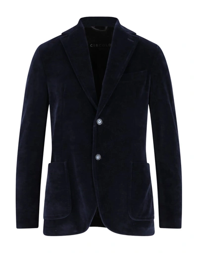 Shop Circolo 1901 Man Suit Jacket Midnight Blue Size 44 Cotton, Polyester