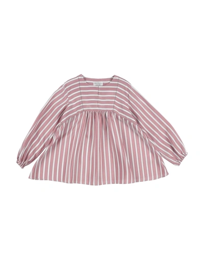 Shop Brunello Cucinelli Toddler Girl Top Pastel Pink Size 4 Silk, Brass, Ecobrass