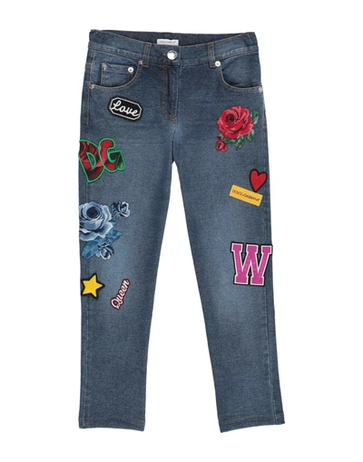Shop Dolce & Gabbana Toddler Girl Jeans Blue Size 4 Cotton, Elastane