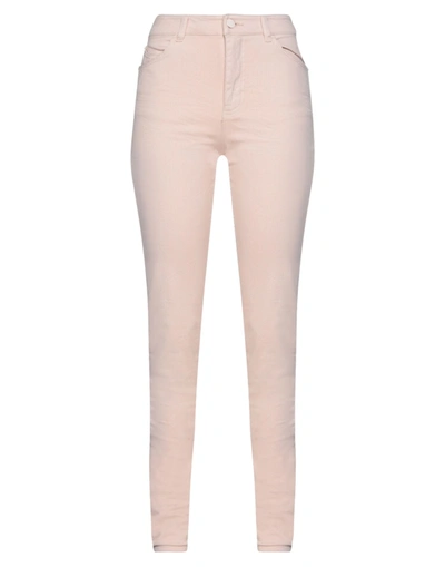 Shop Emporio Armani Woman Denim Pants Light Pink Size 30 Cotton, Linen, Elastane