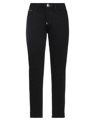 Philipp Plein Denim Super High Waist Jegging Iconic Plein In Black