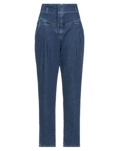 Shop Alberta Ferretti Woman Jeans Blue Size 4 Cotton, Elastane