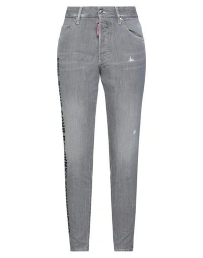 Shop Dsquared2 Woman Jeans Grey Size 2 Cotton, Elastane