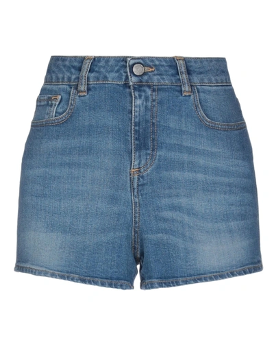 Shop Amen Woman Denim Shorts Blue Size 10 Cotton, Elastane