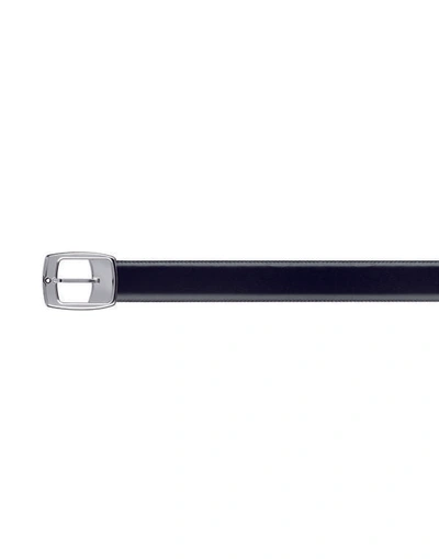 Shop Montblanc Belt Star Rectangular Palladium Shine Pin Reversible Man Belt Black Size 42 Calfskin, Bras