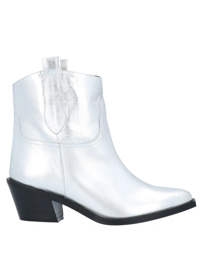 Shop Marc Ellis Woman Ankle Boots Silver Size 8 Soft Leather
