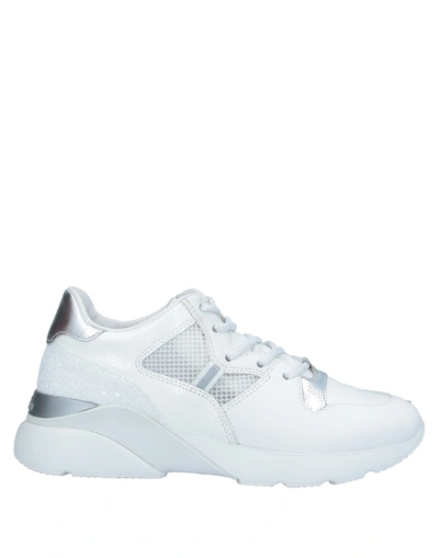 Shop Hogan Woman Sneakers White Size 8 Soft Leather, Textile Fibers