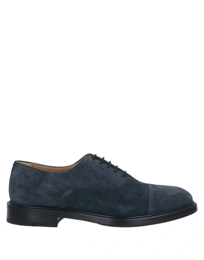 Shop Francesco Benigno Lace-up Shoes In Dark Blue