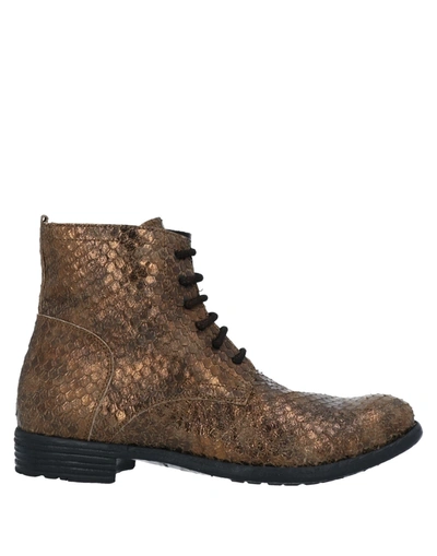 Shop Officine Creative Italia Ankle Boots In Bronze