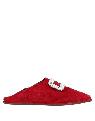 Shop Roger Vivier Woman Mules & Clogs Brick Red Size 5 Soft Leather
