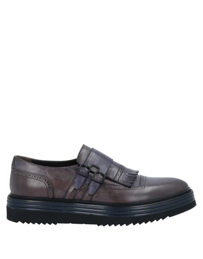 Shop Alberto Guardiani Loafers In Steel Grey