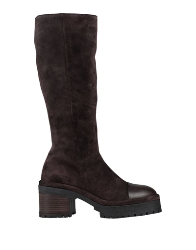 Shop Lilimill Knee Boots In Dark Brown