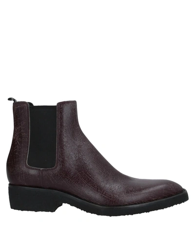 Shop Buttero Ankle Boots In Maroon