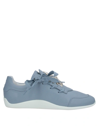 Shop Roger Vivier Woman Sneakers Pastel Blue Size 5.5 Soft Leather
