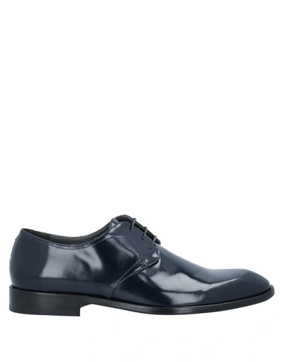 Shop Alberto Guardiani Lace-up Shoes In Dark Blue