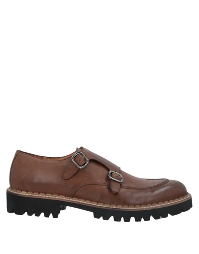 Shop Eleventy Man Loafers Camel Size 7 Soft Leather