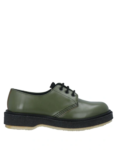 Shop Adieu Lace-up Shoes In Military Green
