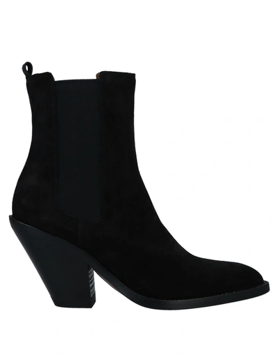 Shop Buttero Woman Ankle Boots Black Size 7.5 Soft Leather, Textile Fibers