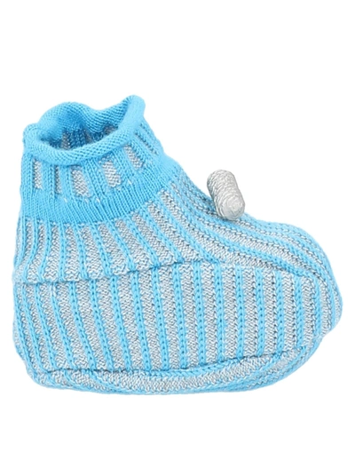 Shop Amore Is Me ! Newborn Boy Newborn Shoes Azure Size Onesize Textile Fibers In Blue