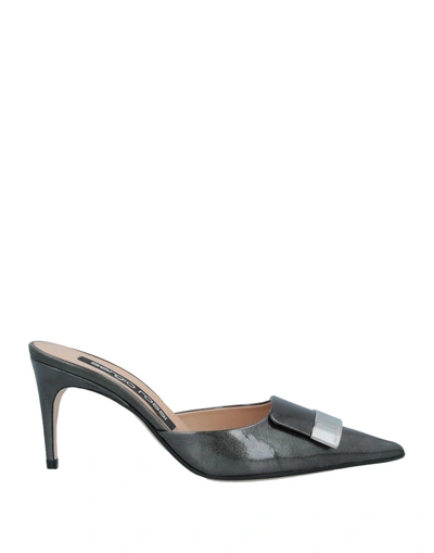 Sergio Rossi Woman Mules & Clogs Dark Green Size 4.5 Soft Leather In Dark Green