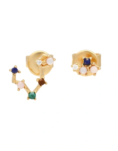 Shop P D Paola Piscis Woman Earrings Gold Size - Silver, 18kt Gold-plated