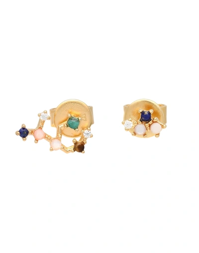 Shop P D Paola Virgo Woman Earrings Gold Size - Silver, 18kt Gold-plated