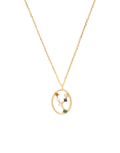 Shop P D Paola Taurus Woman Necklace Gold Size - 925/1000 Silver, 750/1000 Gold Plated