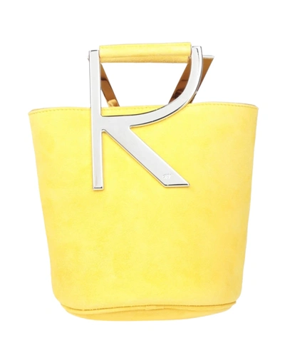 Shop Roger Vivier Woman Handbag Yellow Size - Soft Leather
