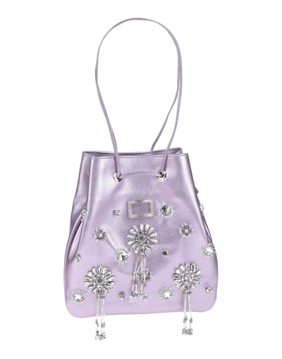 Shop Roger Vivier Woman Handbag Light Purple Size - Soft Leather