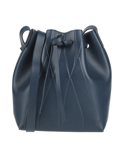 Shop Alesya Orlova Cross-body Bags In Dark Blue