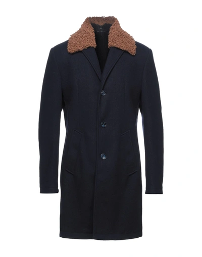 Grey Daniele Alessandrini Coats In Dark Blue