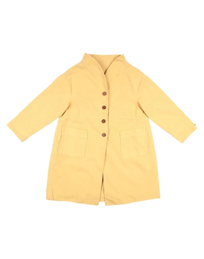 Shop Caramel Toddler Girl Overcoat & Trench Coat Ocher Size 6 Cotton In Yellow