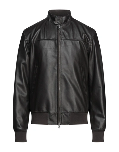 Shop Garrett Man Jacket Dark Brown Size 46 Soft Leather