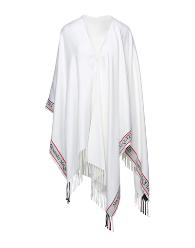 Shop Alexander Mcqueen Woman Capes & Ponchos Ivory Size Onesize Wool, Cashmere