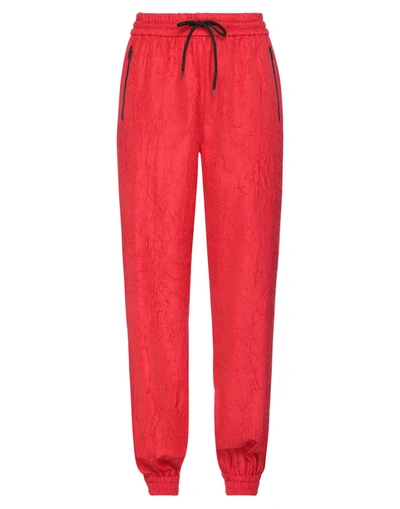 Shop Msgm Woman Pants Red Size 8 Polyester, Silk, Elastane
