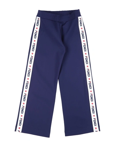 Shop Fendi Casual Pants In Dark Blue