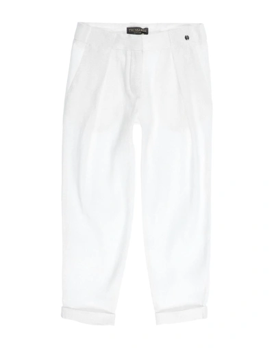 Shop Trussardi Junior Toddler Girl Pants White Size 6 Linen, Cotton, Polyester