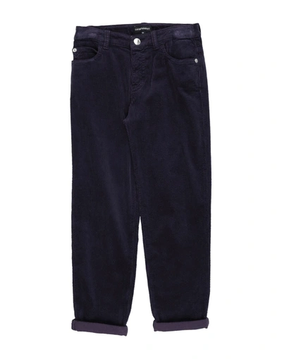 Shop Armani Junior Casual Pants In Purple