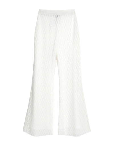 Shop M Missoni Woman Pants White Size 6 Cotton, Viscose, Polyamide