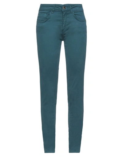 Relish Woman Pants Deep Teal Size 25 Cotton, Elastane In Green