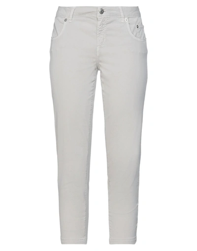 Shop Siviglia Woman Cropped Pants Light Grey Size 26 Cotton, Elastane