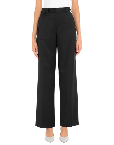 Commission Woman Pants Black Size 8 Polyester, Wool, Lycra In Black