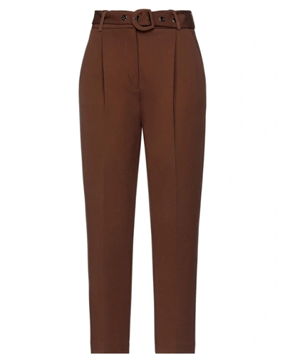 Shop Sfizio Woman Pants Brown Size 2 Viscose, Polyamide, Elastane