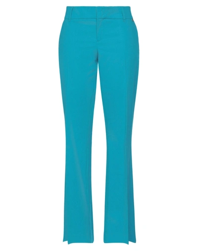 Shop Twinset Woman Pants Turquoise Size 10 Cotton, Elastane In Blue