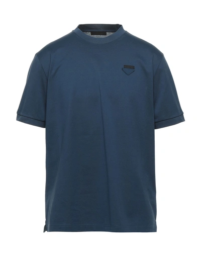 Shop Prada T-shirts In Slate Blue